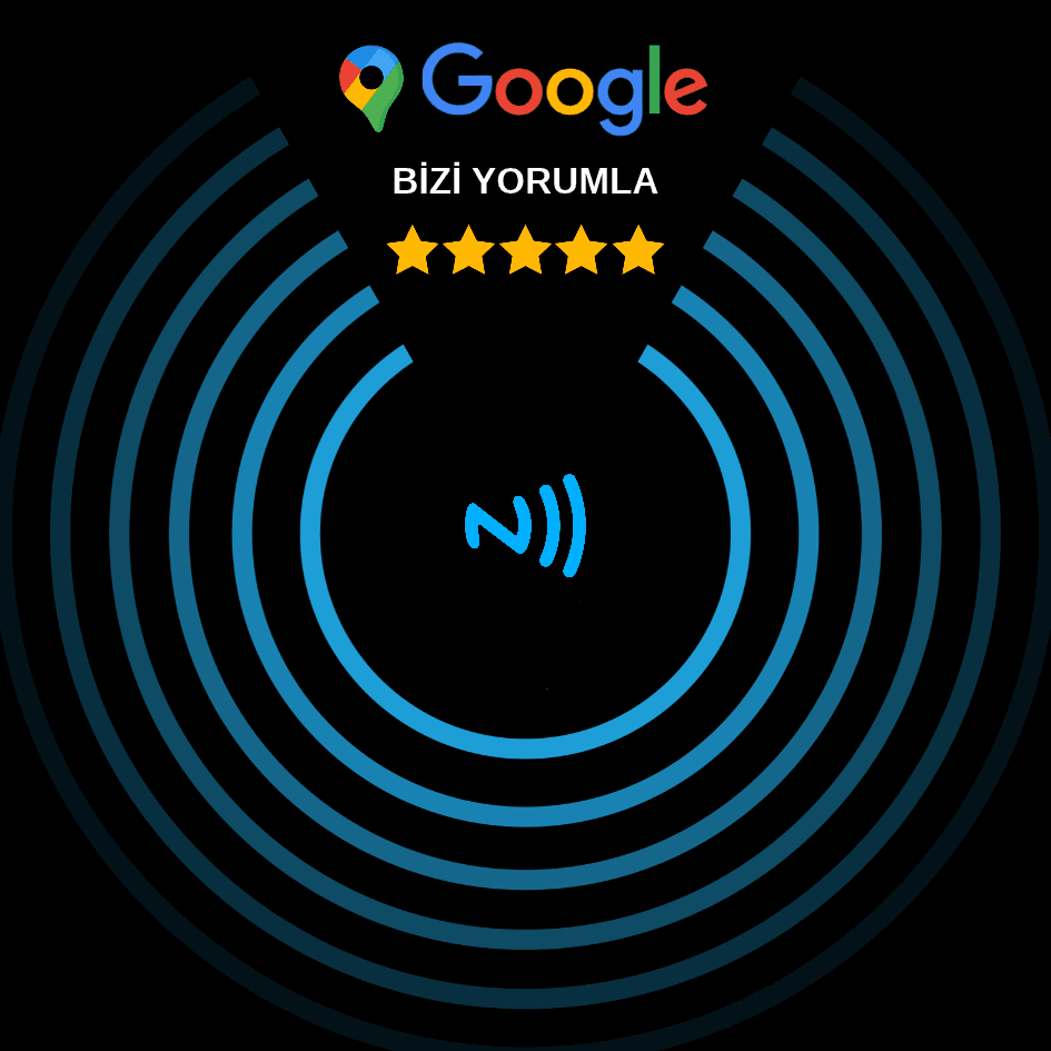 Siyah Google yorum NFC kartı